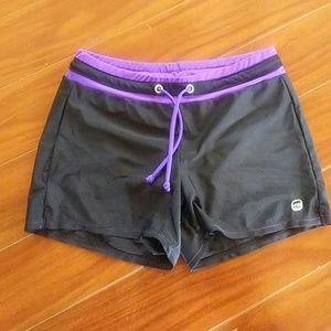 Purple swim shorts